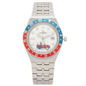 yz ^CbNX Y rv ANZT[ Timex x Peanuts Q GMT Watch Silver