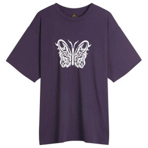 �j�[�h���Y �����Y �g�b�v�X T�V���c Needles x Kae Tanaka Papillion T-Shirt Eggplant