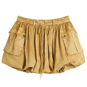 �K�j�[ ���f�B�[�X �{�g���X�J�[�g �~�j �R�b�g�� GANNI Washed Stretch Cotton Mini Bubble Skirt Lark