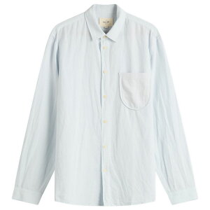 �t�H�[�N �����Y �g�b�v�X �V���c �R���g���X�g Folk Contrast Pocket Shirt Soft Blue �u���[