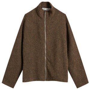 yz A[KV[ Y |Vc gbvX Our Legacy Shrunken Full Zip Polo Brown Sparse Buckle Weave