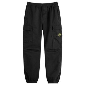 �X�g�[���A�C�����h �����Y �{�g���X �J�W���A���p���c T�V���c Stone Island Sateen Cargo Jogger Pants Black �u���b�N