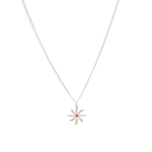 [v Y ANZT[ lbNXE`[J[Ey_ggbv [X Maple Rhythm Star Chainecklace Silver & Orange Zircon IW