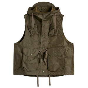 �G���W�j�A�[�h�K�[�����c �����Y �A�E�^�[ �x�X�g �R�b�g�� Engineered Garments Waxed Cotton Field Vest Olive �I���[�u