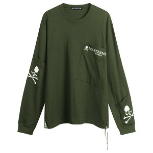 }X^[}Ch Y gbvX TVc Mastermind World Multi Pocket Long Sleeve T-Shirt Olive I[u