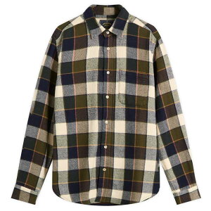 �|�[�`���M�[�X�t�����l�� �����Y �g�b�v�X �V���c Portuguese Flannel Pine Flannel Check Shirt Greenavy & White �z���C�g