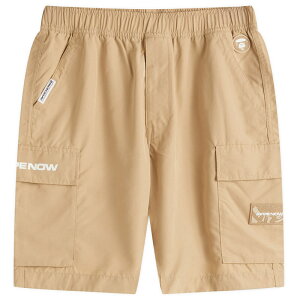 �x�C�V���O �G�C�v �����Y �{�g���X �n�[�t�p���c�E�V���[�c �V���[�g�p���c AAPE by A Bathing Ape AAPE Now Loose Fit Cargo Shorts Beige �x�[�W��