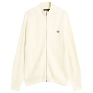 �t���b�h�y���[ �����Y �A�E�^�[ �J�[�f�B�K�� �t���W�b�v Fred Perry Textured Zip Through Cardigan Ecru �G�N����