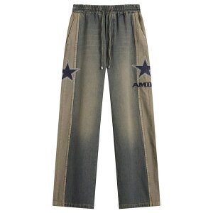 �A�~�� �����Y �{�g���X �J�W���A���p���c �g���b�N�p���c �f�j�� AMIRI Sport Denim Track Pants Worn Slate �X���[�g