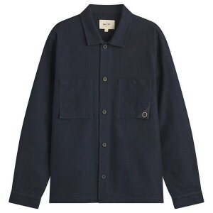 �t�H�[�N �����Y �g�b�v�X �V���c Folk Anniversary Patch Overshirt Ash Navy Brushed Twill �A�b�V��