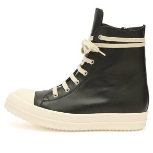 ���b�N�I�E�G���X ���f�B�[�X �V���[�Y �X�j�[�J�[ ���[�X Rick Owens High Top Lace Up Sneakers Black & Milk �u���b�N