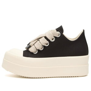 ���b�N�I�E�G���X �����Y �V���[�Y �X�j�[�J�[ ���[�X Rick Owens DRKSHDW Bumper Jumbo Lace Low Sneakers Black & Milk �u���b�N