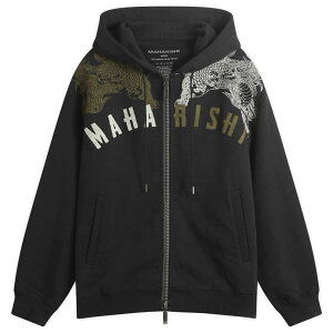 �}�n���V �����Y �A�E�^�[ �p�[�J�[�E�X�E�F�b�g �h�J Maharishi Kirin Embroidered Zip Hoodie Black �u���b�N