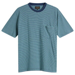 �r�[���X �v���X �����Y �g�b�v�X T�V���c Beams Plus Multi Stripe Pocket-Shirt Green �O���[��