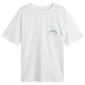 �J���o���N���C�� �����Y �g�b�v�X T�V���c �R�b�g�� Calvin Klein Heritage Crest Cotton Poplin T-Shirt White �z���C�g