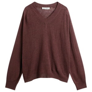 �A���[���K�V�[ �����Y �A�E�^�[ �j�b�g�E�Z�[�^�[ V�l�b�N ���l�� Our Legacy Linen Rue V-Neck Jumper Cabernet