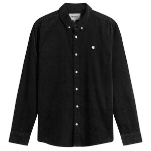 �J�[�n�[�g �����Y �g�b�v�X �V���c Carhartt WIP Madison Fine Cord Shirt Black & Wax �u���b�N