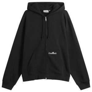 �J�[�n�[�g �����Y �A�E�^�[ �p�[�J�[�E�X�E�F�b�g Carhartt WIP Hooded WIP Label Sweat Black �u���b�N