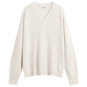 �A���[���K�V�[ �����Y �A�E�^�[ �j�b�g�E�Z�[�^�[ V�l�b�N ���l�� Our Legacy Linen Rue V-Neck Jumper Soft Ecru �G�N����