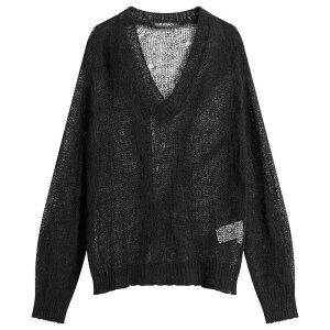 �A���[���K�V�[ �����Y �A�E�^�[ �j�b�g�E�Z�[�^�[ V�l�b�N ���l�� Our Legacy Linen Slow V-Neck Jumper Black �u���b�N