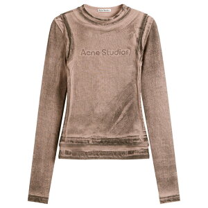 �A�N�l �X�g�D�f�B�I�Y ���f�B�[�X �g�b�v�X �V���c �v�����g Acne Studios Elga Print Long Sleeve Topumpkin Orange �I�����W