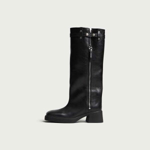 �~�X�^ ���f�B�[�X �V���[�Y �u�[�c�E���C���u�[�c �g�[�� Miista Izolda Zipper Tall Boots Black �u���b�N