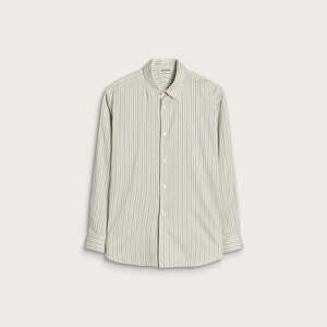 �I�[�����[ �����Y �g�b�v�X �V���c �V���N �R�b�g�� Auralee Cotton Silk Stripe Shirt Light Gray Stripe �O���[
