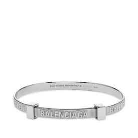 【送料無料】 バレンシアガ メンズ ブレスレット・バングル・アンクレット アクセサリー Balenciaga Logo Bracelet Shiny Silver