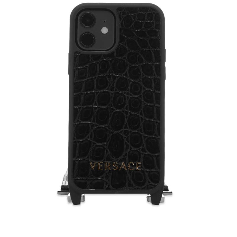 最先端 送料無料 サイズ交換無料 ヴェルサーチ メンズ ブランド買うならブランドオフ アクセサリー PC Phone Lanyard モバイルギア Black Case Versace