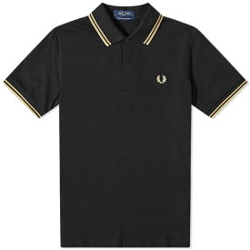 【送料無料】 フレッドペリー メンズ ポロシャツ トップス Fred Perry Original Twin Tipped Polo Black & Champagne