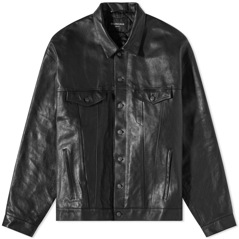 送料無料 サイズ交換無料 バレンシアガ メンズ アウター ジャケット・ブルゾン Black バレンシアガ メンズ ジャケット・ブルゾン アウター Balenciaga Boxy Leather Jacket Black