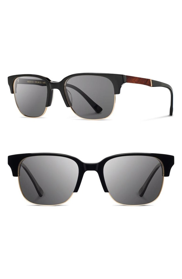 送料無料 サイズ交換無料 シュウッド メンズ アクセサリー サングラス Sunglasses GREY BLACK 'Newport' MAHOGANY 絶妙なデザイン 出色 アイウェア