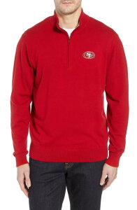 カッターアンドバック メンズ ニット・セーター アウター San Francisco 49ers - Lakemont Regular Fit Quarter Zip Sweater CARDINAL RED