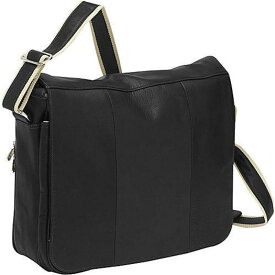 ピエル レザー メンズ ショルダーバッグ バッグ Piel Leather Expandable Messenger Bag Black