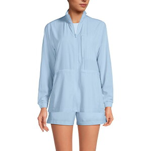 yz YGh fB[X Vc gbvX Women's Lands' End Performance Packable Full Zip Jacket Soft Blue Haze