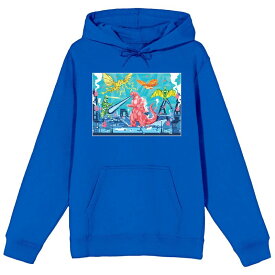 アニメキャラクター メンズ トップス Tシャツ パーカー グラフィック Licensed Character Men's Godzilla Classic Pop Art Graphic Hoodie Blue ブルー