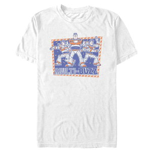 �f�B�Y�j�[ �s�N�T�[ ���f�B�[�X �g�b�v�X T�V���c �O���t�B�b�N Men's Disney / Pixar's Toy Story 5 Multi-Buzz Graphic Tee White �z���C�g