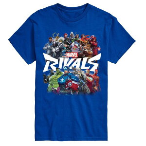 �A�j���L�����N�^�[ ���f�B�[�X �g�b�v�X T�V���c �g�[�� �O���t�B�b�N Licensed Character Big & Tall Marvel Rivals Collage Graphic Tee Royal Blue �u���[