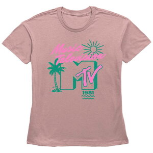 �A�j���L�����N�^�[ ���f�B�[�X �g�b�v�X T�V���c �O���t�B�b�N Licensed Character Juniors' MTV 1981 Retro Summer Graphic Tee Desert Pink �s���N