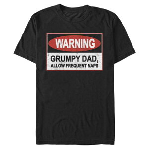 �A�j���L�����N�^�[ ���f�B�[�X �g�b�v�X T�V���c �O���t�B�b�N Licensed Character Men's Warningrumpy Dad Graphic Tee Black �u���b�N