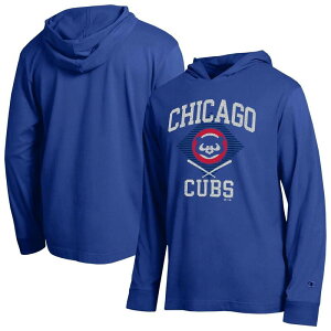 �`�����s�I�� ���f�B�[�X �g�b�v�X T�V���c ���� Men's Champion Royal Chicago Cubs Cooperstown Hooded Long-Sleeve T-Shirt Cublue �u���[