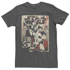 �X�^�[ �E�H�[�Y ���f�B�[�X �g�b�v�X T�V���c �J�b�g�A�E�g Men'star Wars Last Jedi First Order Cutout Grunge Poster Tee Charcoal �`���R�[��