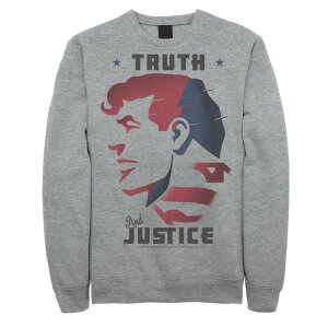 �A�j���L�����N�^�[ ���f�B�[�X �g�b�v�X T�V���c �X�E�F�b�g �t���[�X Licensed Character Men's DComicsuperman Truth And Justice Text Poster Fleece Sweatshirt Athletic Heather �w�U�[