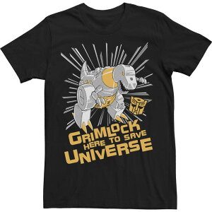 �A�j���L�����N�^�[ ���f�B�[�X �g�b�v�X T�V���c Licensed Character Men's Transformers Grimlock Here To Save Universe Tee Black �u���b�N
