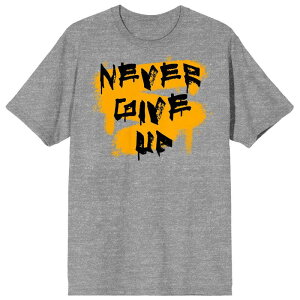 �A�j���L�����N�^�[ ���f�B�[�X �g�b�v�X T�V���c Licensed Character Men's Gym Culture Never Give Up Tee Grey �O���[