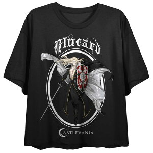 �A�j���L�����N�^�[ ���f�B�[�X �g�b�v�X T�V���c �O���t�B�b�N Licensed Character Juniors' Castlevanialucard Crop Graphic Tee Black �u���b�N