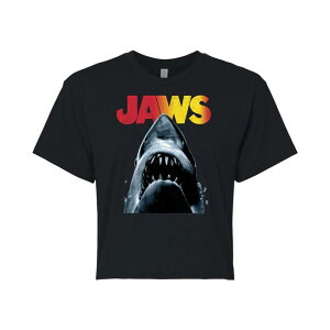 �A�j���L�����N�^�[ ���f�B�[�X �g�b�v�X T�V���c �O���t�B�b�N Licensed Character Juniors' Jaws Graphicrop Tee Black �u���b�N
