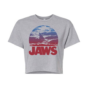 �A�j���L�����N�^�[ ���f�B�[�X �g�b�v�X T�V���c Licensed Character Juniors' Jaws Ombre Fin Crop Tee Gray �O���[