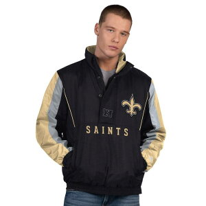 �X�^�[�^�[ ���f�B�[�X �g�b�v�X T�V���c �W���P�b�g Men'starter Black New Orleansaints Thursday Night Gridiron Half-Zip Jacket Snt Black �u���b�N