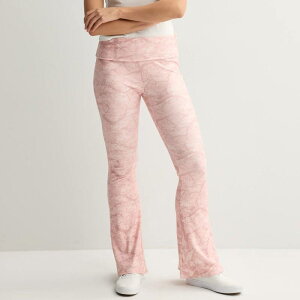 �A���u�����f�b�h ���f�B�[�X �{�g���X �J�W���A���p���c Unbranded Juniors' Foldover Flare Pants Light Pink �s���N